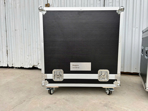 9mm Plywood Audio Case <b>with</b> Shock Absorption Rubber Foam Lining Large Butterfly <b>Locks</b> and <b>Wheels</b> for Professional Equipment - Product Image 2