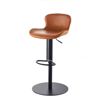 Chaise de bar beauté caissier avant légère et de luxe chaise de bar en Pu moderne design à la mode et tabouret de bar haut chromé