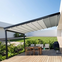 Wasserdichte Faltbare Pergola Aluminiumrahmen Einziehbares Dach Markise für Garten Terrasse Balkon Innenhof Villa