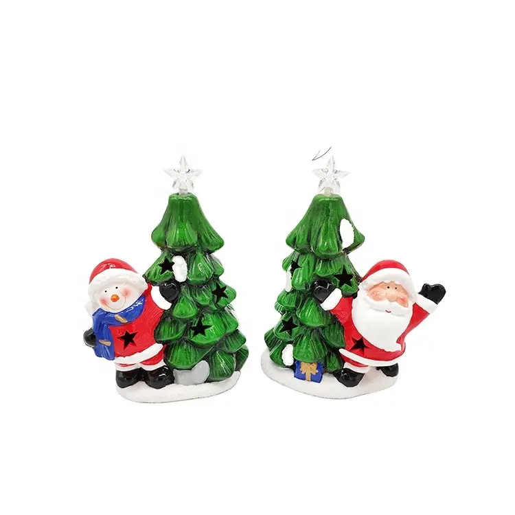 Atacado personalizado Natal estatueta pop fabricante cartoon brinquedo cerâmica Papai Noel