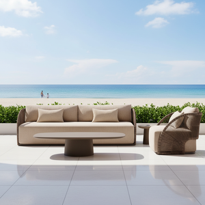 Juego <span class=keywords><strong>de</strong></span> Sofás <span class=keywords><strong>de</strong></span> Cuerda Trenzada para Exteriores Set <span class=keywords><strong>de</strong></span> 3 Piezas para Balcón Ocio Jardín Creativo Hotel Patio Villa Habitación Muebles <span class=keywords><strong>de</strong></span> Jardín - Product Image 3