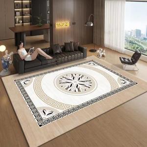 Tapis en velours <span class=keywords><strong>de</strong></span> luxe-tapis antiderapant noir <span class=keywords><strong>ou</strong></span> chinois ajouré, lavable en machine pour un salon moderne, design raffine - Product Image 4