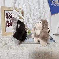 Porte-clés Peluche Gorille Réaliste Adorable, Pendentif pour Sac à Dos, Jouet en Peluche Singe Doux, Cadeau pour Enfants