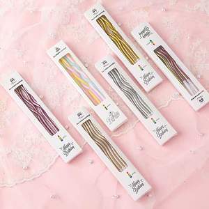 Velas de Aniversário Curvas em Espiral Douradas Coloridas com Caixa de Papel - Product Image 2