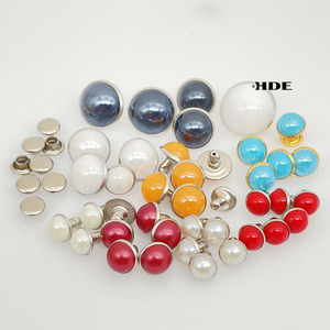 Remaches de Perlas Semicirculares, Tubos Acrílicos Blancos Brillantes con Pedrería <span class=keywords><strong>para</strong></span> Decoración de Bolsos y Ropa DIY - Product Image 5