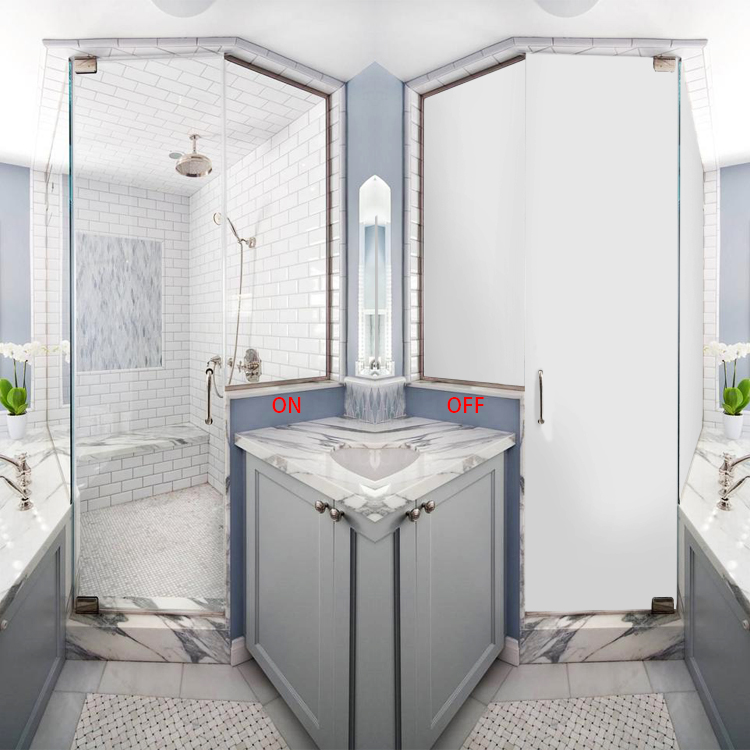 Переключаемая Защитная пленка для конфиденциальности, умная Затемняющая накладка на окно, Pdlc ручка, инвертор мощности, пленка в рулоне, стекло для межкомнатной перегородки ванны