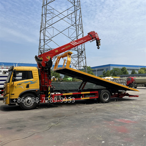 منصة مقطورة 7 متر 8 متر لوح مقطورة 8 طن 10 طن رافعة هيدروليكية شاحنة سحب مسطحة 4x2 برافعة بالفينجر 8 طن - Product Image 3