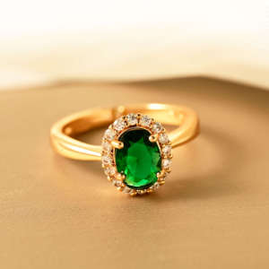 Thời Trang Đa Màu Sắc <span class=keywords><strong>Ruby</strong></span> Emerald Sapphire 18K Vàng Mạ Đồng Mở Vòng CZ Kim Cương Phụ Nữ Nhẫn Trang Sức Set Với Đá Quý - Product Image 4