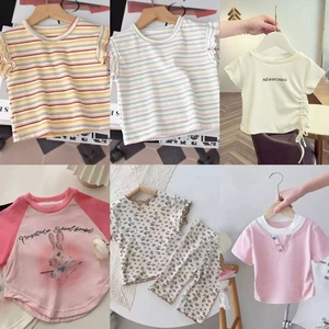 新款批发儿童女童服装套装夏季男童服装短袖t恤长裤连衣裙2pcs儿童服装套装 - Product Image 3