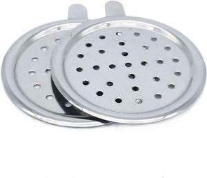 Pantallas metálicas de cachimba plateadas, soporte de carbón para cachimbas Shisha - Product Image 4