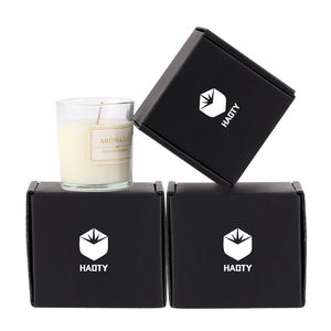 Velas <span class=keywords><strong>Mimi</strong></span> de lujo con tablero corrugado negro Logotipo blanco y carpeta Caja de regalo Velas de <span class=keywords><strong>café</strong></span> y canela perfumadas - Product Image 5