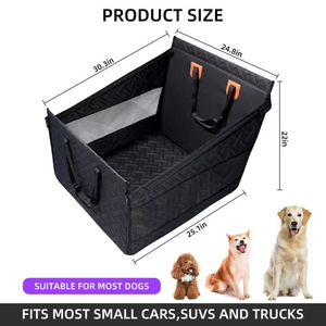 Housse de siège de voiture pour animaux de compagnie pliable et imperméable, très vendue, avec 3 fenêtres en maille respirante - Product Image 4