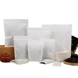 Umwelt freundliche kleine Beutel weiße Baumwoll papiertüten für Tee verpackungs beutel