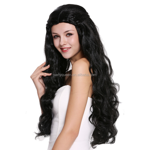 <span class=keywords><strong>Peluca</strong></span> sintética negra larga media arriba media abajo para hombre - Product Image 6