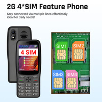 2,8 pulgadas 2G 4 Tarjeta SIM función de teléfono MTK6260A sistema RTOS 64MB 128MB memoria 5000mAh batería de larga Cámara Dual 0.3MP teléfono móvil