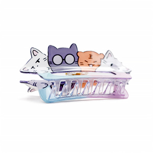 CANYUAN – Nouvelle collection de pinces à cheveux grandes pour filles, style japonais et coréen, motif chaton mignon, en acétate ajouré, colorées, avec logo personnalisé et bord ondulé - Product Image 6
