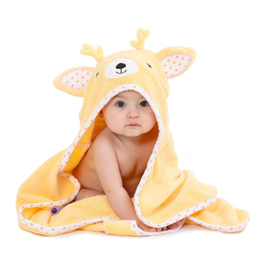 Asciugamano con Cappuccio per Neonati in Cotone ad Asciugatura Rapida, Design 3D a Testa di Animale, Altamente Assorbente per la Cura Post-Bagno - Product Image 1
