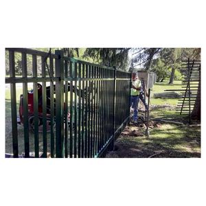 Clôture Prima en fer forgé noir et acier inoxydable, finition moderne thermolaquée, <span class=keywords><strong>sécurité</strong></span> extérieure pour escaliers, jardin et cour - Product Image 2