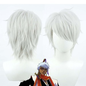 Peluca Corta Negra Lisa para Cosplay de <span class=keywords><strong>BLEACH</strong></span>, Aizen Sousuke, Chika Shihoin, Kuchiki <span class=keywords><strong>Rukia</strong></span>, para Fiesta de Halloween, AOKG-086 - Product Image 3