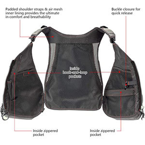 2025 nouveau Design résistant à l'eau réglable en plein air matériel de pêche gilet pêche à la mouche gilet avec porte-bouteille d'eau détachable - Product Image 5