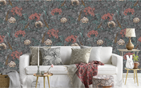 Papier peint PVC moderne le plus vendu, motif floral coloré, imperméable et résistant à l'humidité pour salon, chambre, hôtels et usage domestique