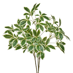 Buisson artificiel de feuillage varié Schefflera, imitation feuilles d'arbre parapluie, vert et blanc, pour la décoration de vases à la maison et au bureau - Product Image 1