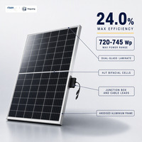 Module HJT Bifacial 20W 725W, Efficacité 23,2% 23,3%, 132 Demi-Cellules, 1500V CC, Charge Mécanique 5400Pa, Panneau Photovoltaïque, Vente en Gros