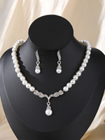 Nouveaux ensembles créatifs de boucles d'oreilles pendantes et colliers en perles pour femmes, parure de bijoux, accessoires de mariée et pour anniversaire de mariage