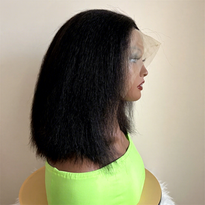 Perruque courte bouclée Pixie Bob en cheveux humains, pré-épilée, chic, blond <span class=keywords><strong>miel</strong></span> avec mèches, sans colle, dentelle HD transparente, prête à porter - Product Image 3