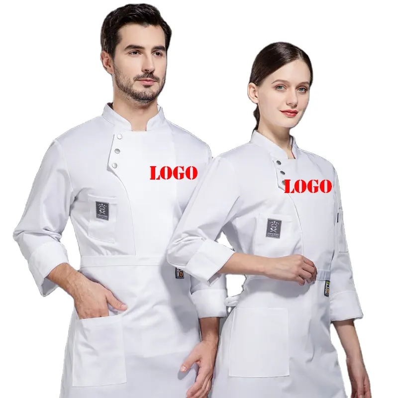 Profession elle benutzer definierte Farbe Unisex klassische Kellner Hotel Chef Jacke Restaurant Uniformen Köche Küchen mäntel