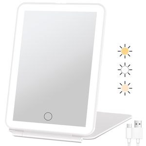 Funtouch Rechargeable Travel Makeup <b>Mirror</b> 72 Led Lights 3 Color Lighting Dimmable Touch Portable Beauty <b>Mirror</b> - Product Image 1