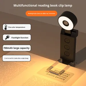 Lampe de lecture <span class=keywords><strong>à</strong></span> clipser sur anneau LED rechargeable par USB, 3 modes de couleur, intensité réglable, protection des yeux, pour <span class=keywords><strong>liseuse</strong></span> électronique, lit, voyage, étude, cadeau - Product Image 3