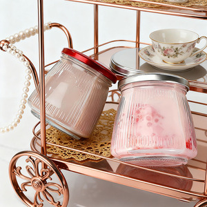 צנצנת זכוכית ריקה עגולה לסיטונאות, בצורת קן ציפור, בנפחים של 150 מ\\\"ל, 200 מ\\\"ל, 280 מ\\\"ל, 380 מ\\\"ל, עם מקל הגשה ומכסה אלומיניום. - Product Image 3