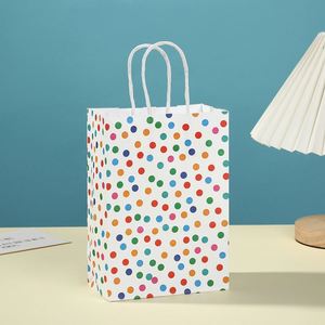 Sacs de rangement en carton kraft blanc écologiques, résistants à la graisse, à rayures géométriques simples, avec poignée en corde de coton, classiques pour la maison - Product Image 3
