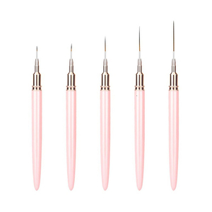 Pincel delineador de uñas estilo japonés con tubo de aluminio, para arte de uñas, con punta de gancho, para líneas, puntos, flores y dibujo a color. - Product Image 1