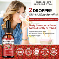 Supplément liquide de citrate de magnésium Ashwagandha gouttes dosage oral avec calcium zinc vitamine D3 B6 B12 CoQ10 potassium magnésium