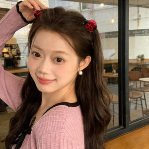 DOWELL Nouveau style Simulation Coccinelle sept étoiles Fait main Barrette à cheveux en acétate pour femme, petite taille, polyvalente, style 'Sweet Girl' pour la coiffure latérale - Product Image 2