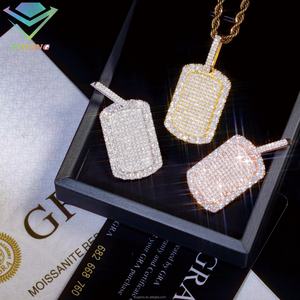 Pendentif en moissanite taille brillant rond, multicolore, breloques en argent sterling, style hip-hop, certifié GRA pour bijoux fins - Product Image 5