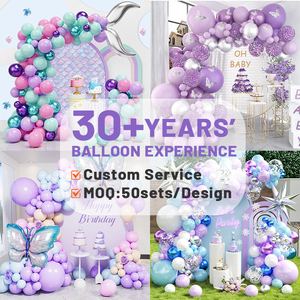 Colorido lentejuelas bebé congelado púrpura Rosa mariposa boda cadena Pastel fiesta cumpleaños <span class=keywords><strong>sirena</strong></span> tema Kit conjunto globo arco guirnalda - Product Image 1