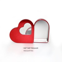 Boîte de rangement pour bijoux en fer blanc personnalisée avec fenêtre en forme de cœur, écologique, jetable, commande personnalisée acceptée, emballage pour bagues