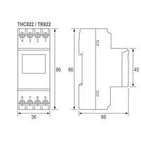 Temporizador Digital LONGTAI THC822 TR822 de 2 Canales, 16A, 220V, Programable Semanalmente, 96 Programas de Encendido/Apagado, Montaje en Riel DIN