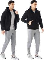 Sweat-shirt à capuche unisexe personnalisé en molleton épais avec fermeture éclair, motif toile imprimé en relief, écologique, pour l'automne