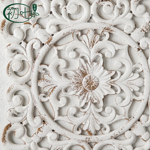 Decoración de pared estilo rústico americano, cuadrada, blanca, de MDF, para la sala de estar, decoración del hogar - Product Image 4