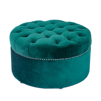 Banc de style chinois moderne de luxe, pouf capitonné en PVC avec base en bois, salon, chambre à coucher, hôtel, tabouret durable, meubles