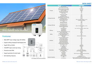 Sistema Híbrido Solar de 6kw, Conectado a la Red y Fuera de la Red, IP66 Impermeable, Almacenamiento de Energía, WiFi, Batería de Plomo-Ácido, Salida Única - Product Image 2