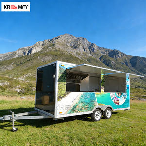 Chariot de fabrication de glace multifonctionnel en aluminium et fibre de verre, remorque mobile de concession alimentaire italienne avec frites - Product Image 1