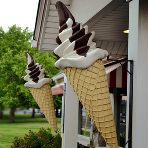 Scultura della parete della barra del gelato della vetroresina della statua della resina - Product Image 3