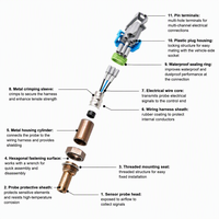 Capteur d'oxygène SAE, capteur de rapport air-carburant O2, remplacement universel, capteur automobile avec connecteur 4 broches