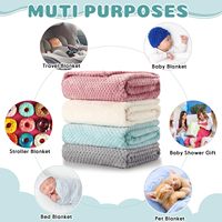 Conception populaire chaude solide couleur pure texturé flanelle hiver gaufre tissage jeter jacquard pop-corn corail bébé adulte couverture jeter