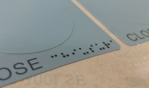 PET Raised Dot Braille Adhesive Sticker <b>Waterproof</b> Tactile Accessibility <b>Label</b> for Elevator & Public Restroom Signs - Product Image 2
